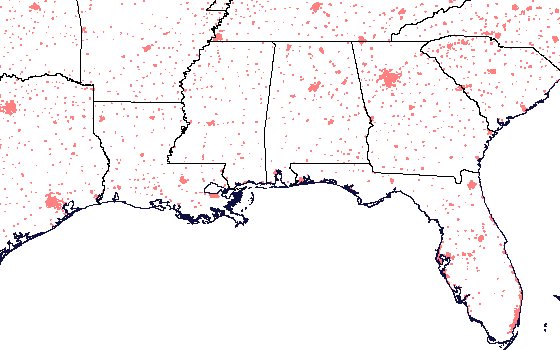 Political, Coastline, and Populated Areas, Southeastern United States
